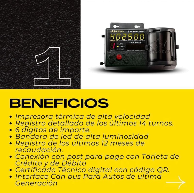 Beneficios - Taximetro Full Mar Tango XP